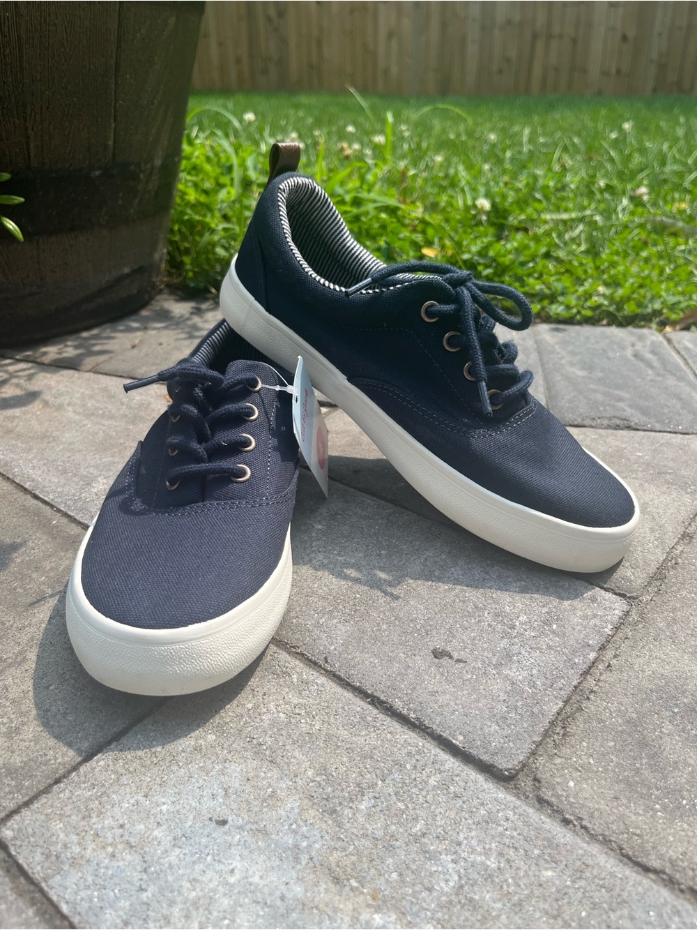 Cat & Jack Navy Canvas Kids Sneakers with White Soles
